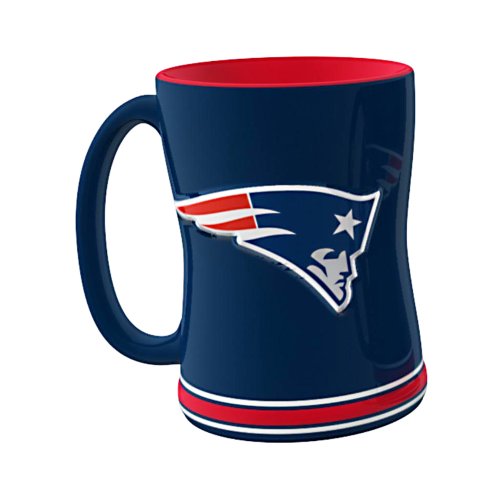 NFL New England Patriots Sculpted Relief Mug, 14-ounce, Navy Blue