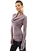Patty Women's Cowl Neck Long Sleeve Ruched Sides Stretch Pullover Top