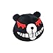 Danganronpa Pair of Junko Enoshima Plush Bear Hair Clips Set from Hope's Peak Academy Saga - White/Black