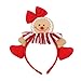 WINZIK Christmas Headwear Gingerbread Man Striped Bowknot Hair Hoop Cute Headband Xmas Holiday Party Supplies Gifts (1#)