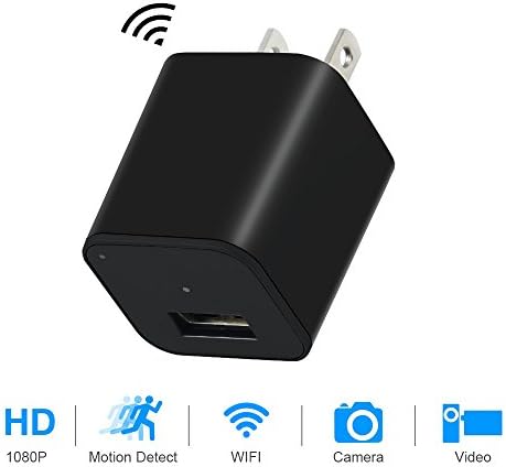 Charger Camera Adapter, EOVAS HD USB Wall Camera Charger Adapter Mini Wireless Wifi Camera / Nanny Cam Support Smartphone Remote View
