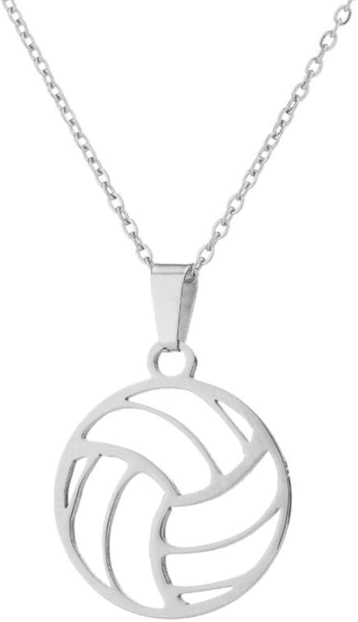 Stainless Steel Gold Plated Volleyball Pendant Necklace for Sport