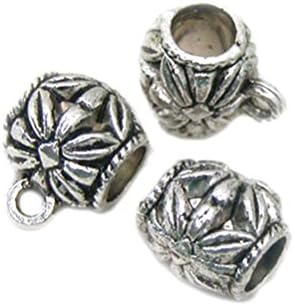 GEM-inside Rectangle Square Bali Style Metal Antique Tibetan Silver Findings Jewelry Spacer Beads (FP8020)