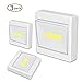 Semlos COB Led Night Lights, 200LM Portable Cordless Switch Lights with Magnetic and Adhesive, Easy to Install for Cabinet, Shelf, Kitchen, Garage, Storage Room, Night Reading, DIY(3 Pack)