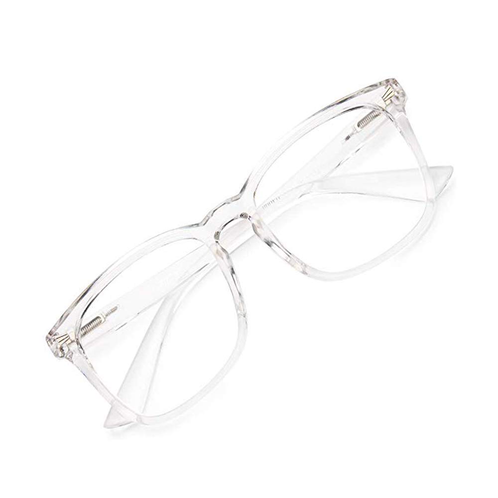 FOURCHEN Blue Light Filter Blue Light Blocking Glasses Men/Women Computer Glasses, Anti Eye Fatigue Clear Lens Eyewear Semi-Rimless (Anti Blue Light-All Clear)
