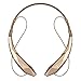 LeadTry Enjoy Music Bluetooth Headphones Wireless Sport Stereo In-ear Noise Cancelling Earphone Headset Running Gym Exercise Earbud Neckband with Microphone for Apple Iphone Ipad Samsung Sony Gold
