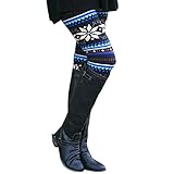 Lookatool Women Leggings Print Stretchy Casual Skinny Leggings Pants (XL, Blue 1)