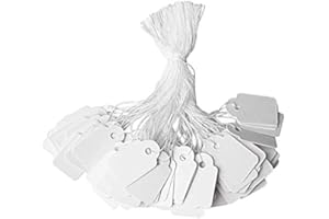 DIVINE LIGHT UMMERAL 500Pcs Price Tags with String Attached by Ummeral, 0.91 x 0.55 inches Premium Writable Jewelry Tags, Paper Sale Tags with String Pricing Tags - for Anything You Need to Identify or Price