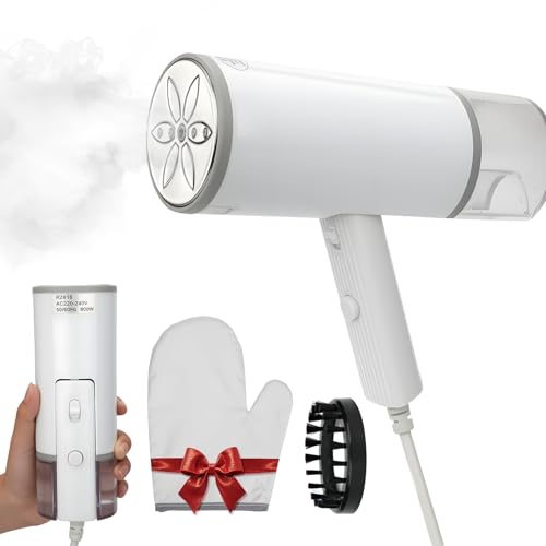 Nexcrate travel steamer for clothes, Portable Garment Wrinkle Remover - 800W One-Touch Steam, Stainless Steel Plate & Foldable Handheld Design
