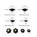 24 PCS Female Thread Nuts Clamping Star Knob, Plastic Hex Shaped Handle Black Clamping Nuts, Knurled Quick Removal Clamping Screw Nuts Knob (M4,M6,M8,M10)