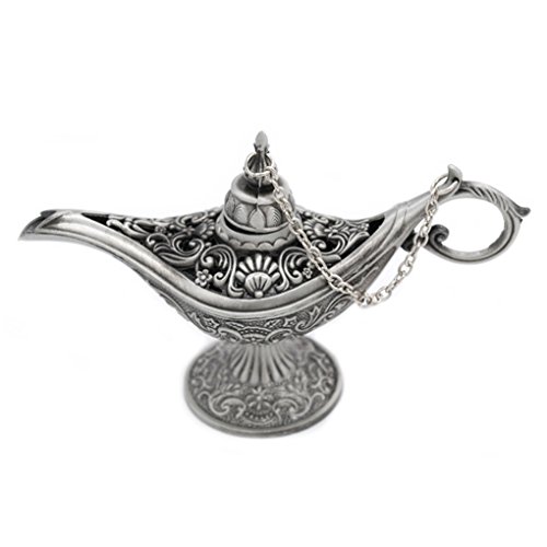 Xuanhemen Carving Hollow Zinc Alloy Magic Lamps Retro Ornaments Incense Burner Retro Wishing Oil Light Home Decor Gift