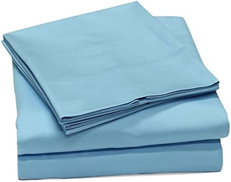 300 Thread Count 100% Cotton Sheet Set, Soft Sateen Weave,Twin Sheets, Deep Pockets,Hotel Collection,Luxury Bedding-Bestseller- Super Sale 100% Cotton, Twin Blue by Callista Fine Linen