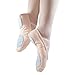 Danzcue Adult Canvas/Leather Ballet Shoes Split Sole Ballet Slippers for Women Dance Shoes, Pink, 9M