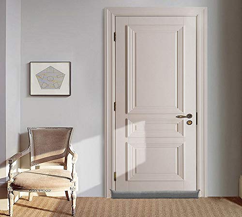 HanYun Door Draft Stopper, (36\'\' x 3\'\', 4.9lb) Heavy Duty Activated Bamboo Charcoal Under Door Draft Blocker Snake Noise Proof Weather Air Blocker Grey