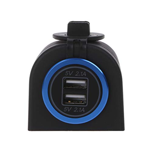 Sixsons Dual USB Car Charger Converter Adapter Fast Charger Socket Car Charger Base Convertor Waterproof Car Charge Electric Plug USB Socket LED Voltmeter for Car Truck Motorcycle Boat ATV