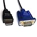 HDMI to VGA Cable, eBerry HDMI Male to VGA Male D-SUB 15 Pin M/M Connector Adapter Cable Cord Transmitter (NO SIGNAL CONVERSION FUNCTION), One-way Transmission from HDMI to VGA - 6ft/1.8m Black