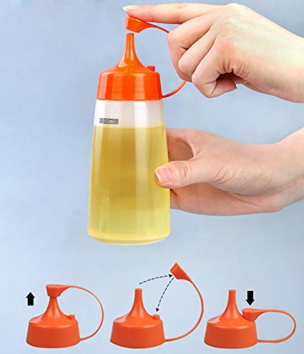 image for Lawei 8 Pack 10 oz Plastic Squeeze Condiment Bottles - Sauce Container