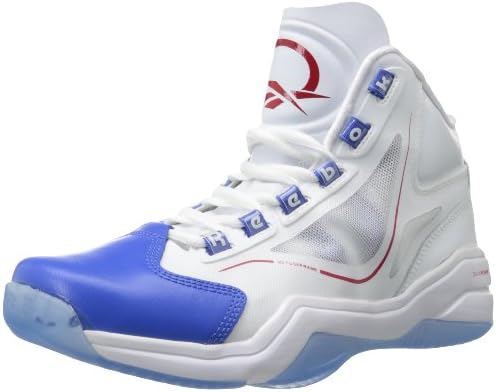 Reebok Men's Q96 Crossexamine Basketball Shoe,White/Vital Blue/Stadium Red,11 M US