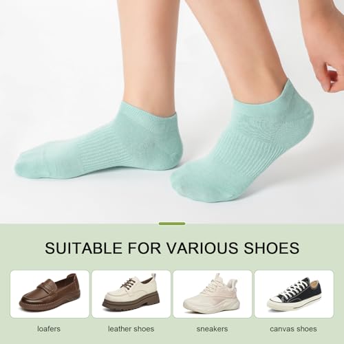 BambooHop Ankle Socks Women, 5 Pairs Bamboo Low Cut Ladies Trainer Socks, Breathable Seamless Short Summer Thin Socks