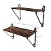 VASAGLE Industrial Floating Shelves, Hanging Shelves Wall Mounted, Decor Shelves Set of 2, Wood Look Accent Furniture Metal Frame Living Room Bathroom Bedroom Kitchen Office ULCR01BX, Rustic Brown