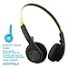 JLab Audio Rewind Icon Wireless Retro Headphones | Bluetooth 4.2 | 12 Hours Playtime | Custom EQ3 Sound | Music Controls | Noise Isolation | with Microphone | Throwback 80s 90s Design | Black / Gold