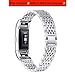 bayite Metal Bands Compatible Fitbit Charge 2, Replacement Accessories Bracelet Rhinestone Bling, Silver