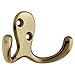 Liberty Hardware B59104Z-AB-C Double Prong Robe Hook, Single, Antique Brass