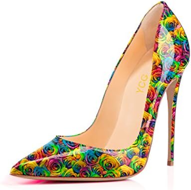 Women's High Heels Pumps Red Blood Printing Slip on Shoes