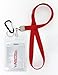 VAS Waterproof Cruise N Travel Cash, ID, Credit / Debit Card & Key Holder - RED Deluxe Lanyard #5 Carabiner With RFID Protection -