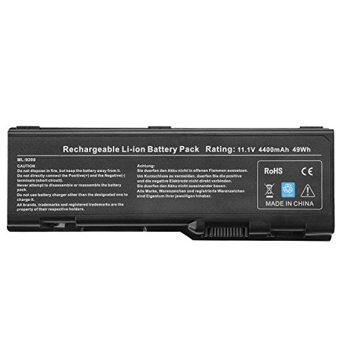 BND Laptop Battery for Dell Inspiron 6000 9200 9300 9400 E1705, fits P/N D5318 / U4873 / 310-6321 / 312-0340 / 312-0349Â - 12 Months Warranty [6-Cell 4400mAh/49Wh]