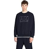 Armani Exchange mens Stretch Cotton Double Knit Classic Box Logo Pullover Sweatshirt