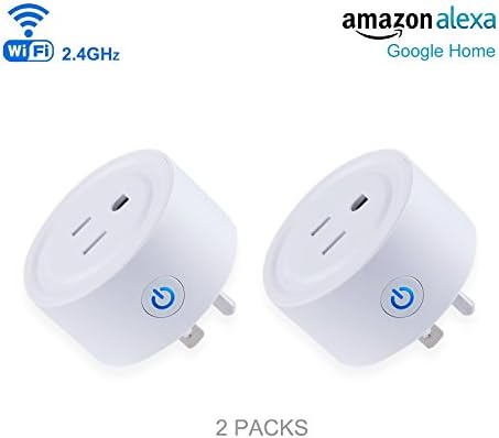 Wifi Smart Plug, Remote Outlet Timer Switches, Control your Devices from Anywhere, No Hub Design, Works with Alexa (2 Packs)