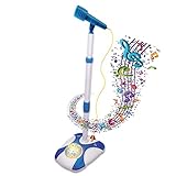Karaoke Disco Light Adjustable Mic & Speaker Stand! Connects to iPods, Smartphones & MP3 Players and Includes 12 pre-Loaded Popular Songs(Blue)