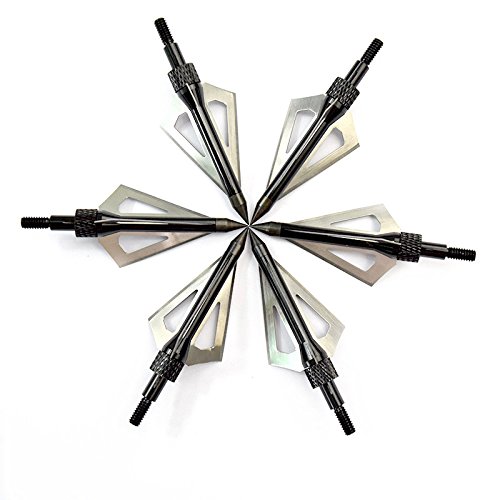 YLA Broadheads 100 Grains 3 Blades Steel Arrows Heads for Archery Bow Hunting Outdoor - 12 pcs/lot Black Color