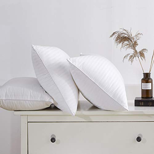 JUSPURBET Hotel Bed Pillow for Side Sleepers and Back Sleepers (2 Pack) - Luxury Plush Gel Best Pillow for Home,100% Cotton Cover - Queen Size - Thumbnail 3