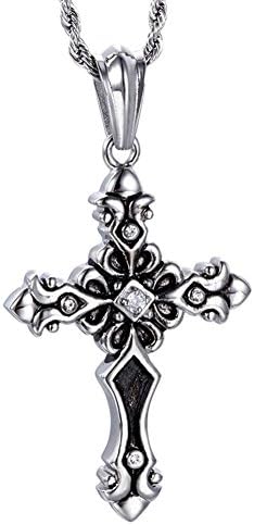 WCG 2016 New Arrival Jewelry Men's Stainless Steel Cross Shaped Pendant Necklace , one size