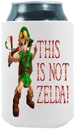 Link Not Zelda Joke - Video Game | Funny Novelty Can Cooler Coozie Coolie Huggie - Set of two (2) | Beer Beverage Holder - Beer Gifts Home - Quality Neoprene No Fade Can Cooler