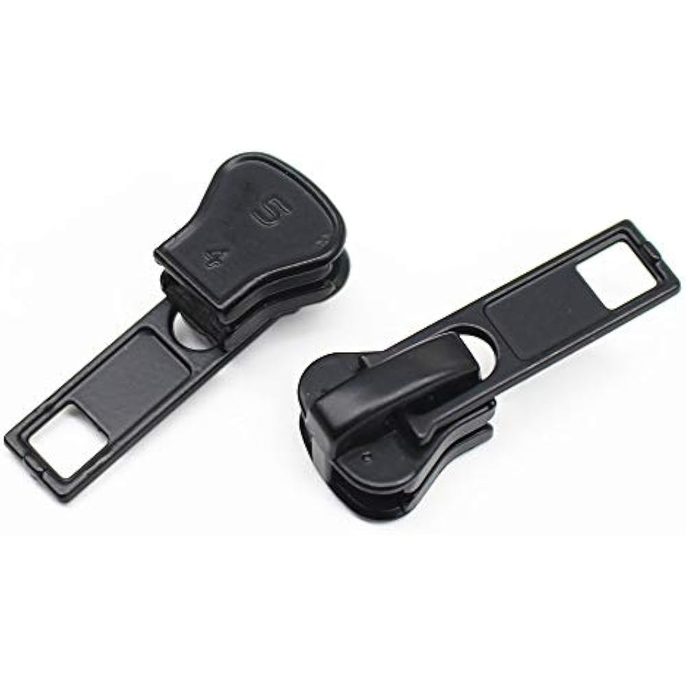 10 Pieces 5 Black Zipper Sliders Repair Replacement For Plastic Jacket