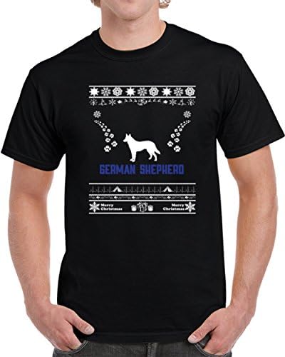Merry Christmas German Shepherd Shirt XL Black