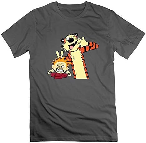 ccred Men Calvin and Hobbes Custom Regular SkyBlue T Shirt by Mjensen