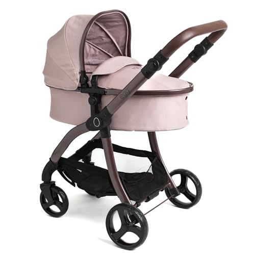 Roma Egg - Hush Violet Dolls Pram & Pushchair, Adjustable Handle 60-78cm, 2-in-1 Seat Unit/Carry Cot, Lightweight, Suitable for Dolls Up to 57cm, Gloss Lilac Chassis