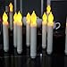 Micandle 12 Battery Taper Candles Yellow Flickering Flameless Candlestick Taper Candle, Dripless LED Handheld Taper Candles Lights for Church Christmas Party Decor