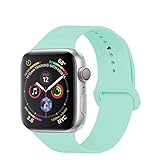 YANCH Compatible with for Apple Watch Band 38mm 40mm, Soft Silicone Sport Band Replacement Wrist Strap Compatible with for iWatch Series 4/3/2/1, Nike+,Sport,Edition,M/L,Size,Mint Green