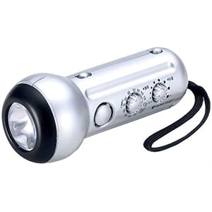 スターリング LEDライト付きポータブルラジオ ハンディタイプ シルバー 5599