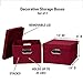 Household Essentials 10KDBG Collapsible Fabric Storage Box with Lid, 2 Pack, Burgundy, Red