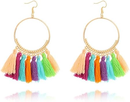 925 Sterling Silver Earrings - Long Thread Tassel Dangle Earrings for Women Girls