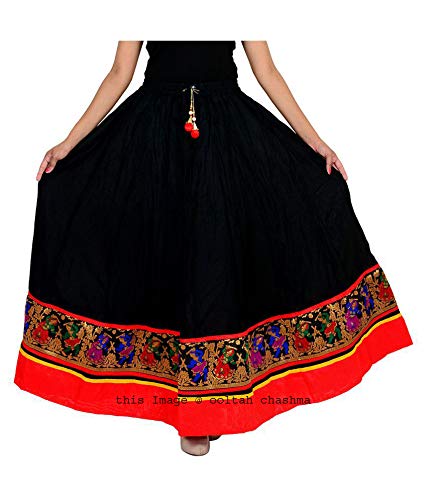 ooltah chashma women's long skirt - skrt-128_black_free size