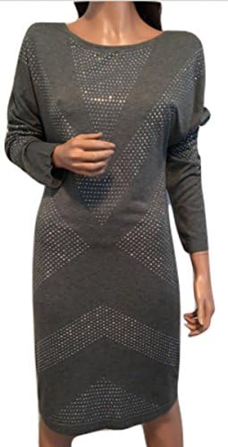 Medium Haute Hippie Grey Charcoal Heather Studded Dress
