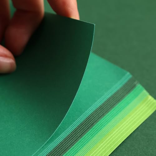 SallyFashion 27 Sheets Cardstock Paper for Craft, A4 Heavyweight Construction Paper Green Thick Craft Paper for Kids Art St. Patrick Decoration 250gsm