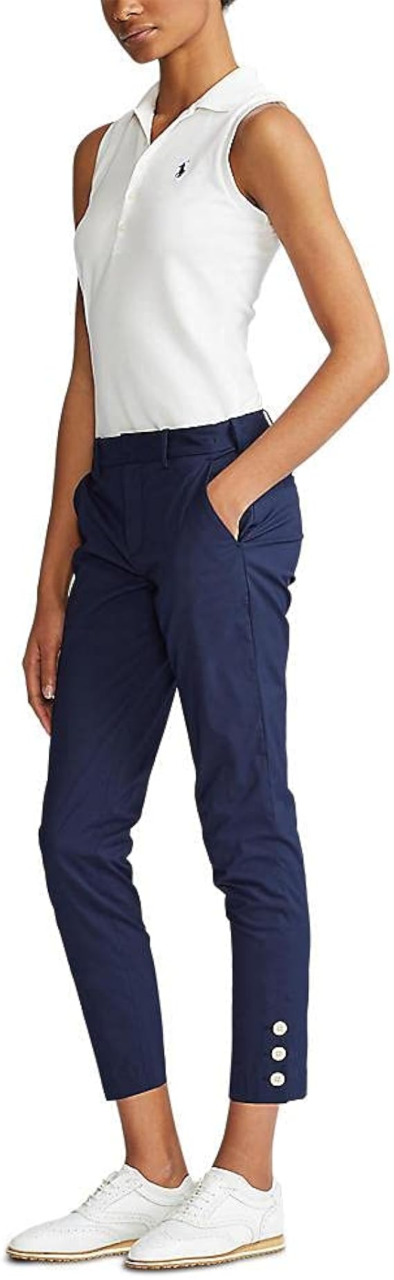 Polo Golf Ralph Lauren Women's Coolmax Buttoned Cuff Golf Pant 8 Blue